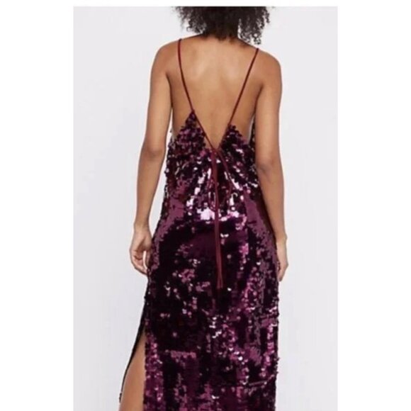 Free People Paillette Party Midi Slip Dress small NWOT - Picture 2 of 9